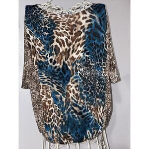 Vintage Suzie Ladies Top Size M Animal Print